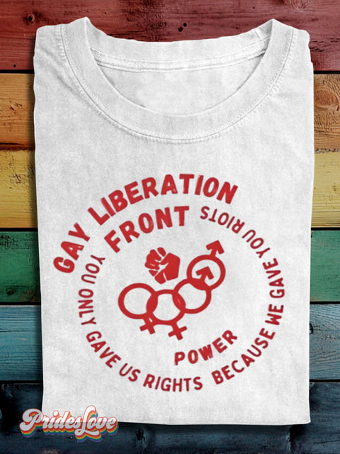 LGBTQ Pride Liberation Front Print T-shirt Multicolor / S