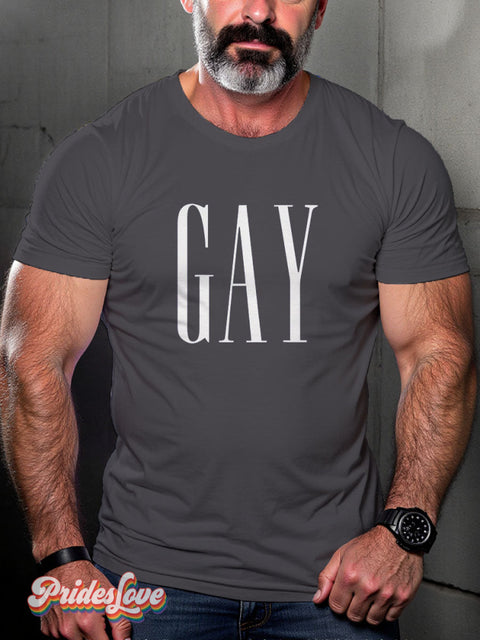 Lgbtq Rainbow Gay Queer Pride Print T-Shirt Gray / S