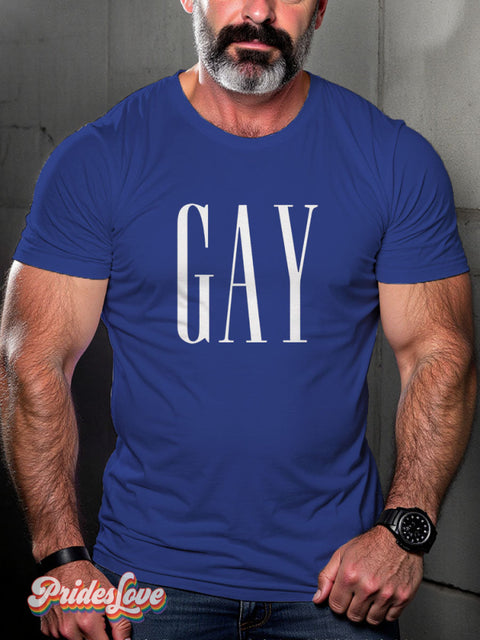 Lgbtq Rainbow Gay Queer Pride Print T-Shirt Royalblue / S