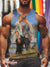 Lovers Romantic boys Vintage Rainbow LGBTQ Gay Print Men’s Tank Top Multicolor / S