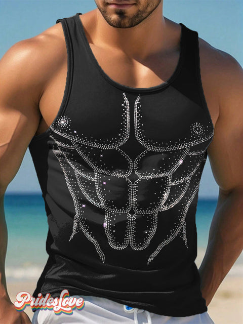 Men’s Abdominal Muscle Printing Tank Top Multicolor / S