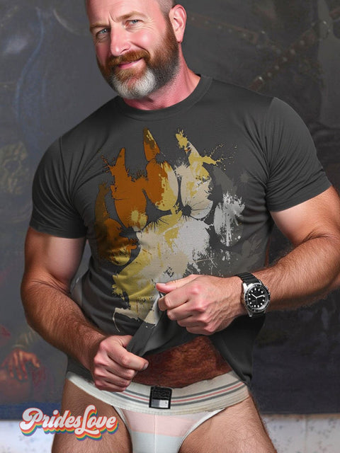 Men’s Bear Clan Paw Tone Splash Print T-Shirt Multicolor / S