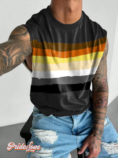 Men’s Bear Flag Color Pride Wide Shoulder Vest Black / S