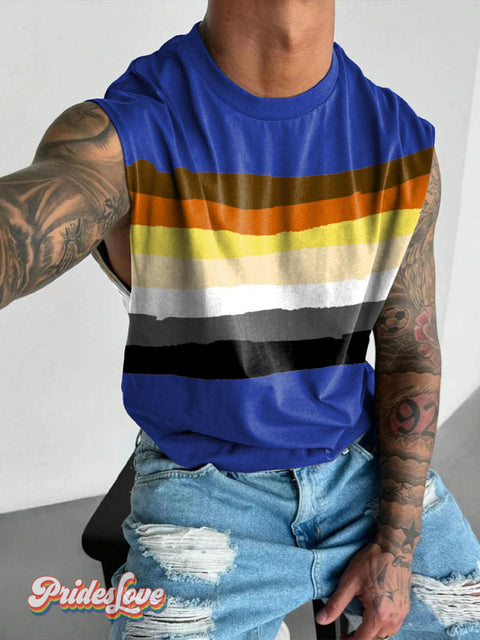Men’s Bear Flag Color Pride Wide Shoulder Vest Blue / S