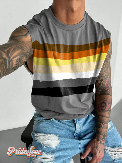 Men’s Bear Flag Color Pride Wide Shoulder Vest Grey / S