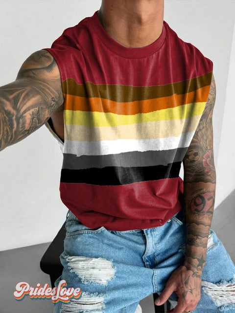Men’s Bear Flag Color Pride Wide Shoulder Vest Red / S