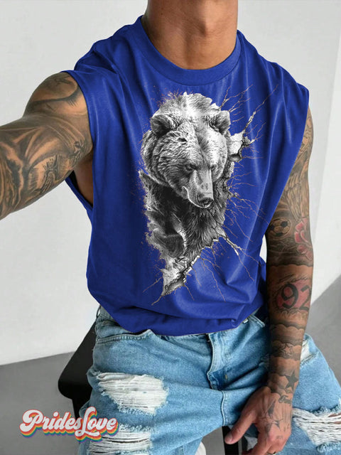 Men’s Bear Pride Wide Shoulder Vest Blue / S