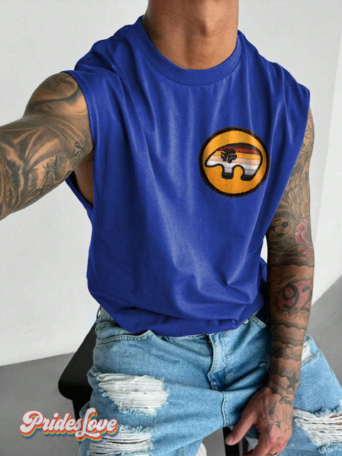 Men’s Bear Pride Wide Shoulder Vest Blue / S