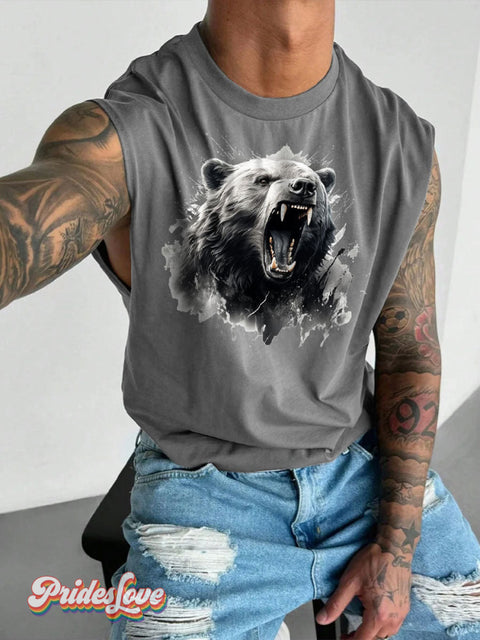 Men’s Bear Pride Wide Shoulder Vest Grey / S