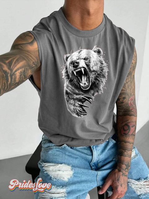 Men’s Bear Pride Wide Shoulder Vest Grey / S