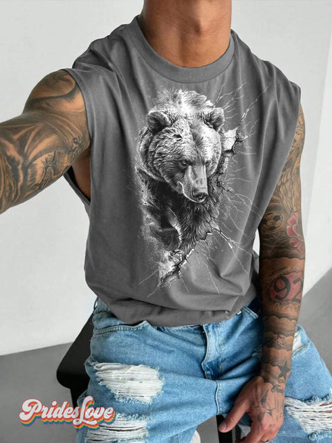 Men’s Bear Pride Wide Shoulder Vest Grey / S