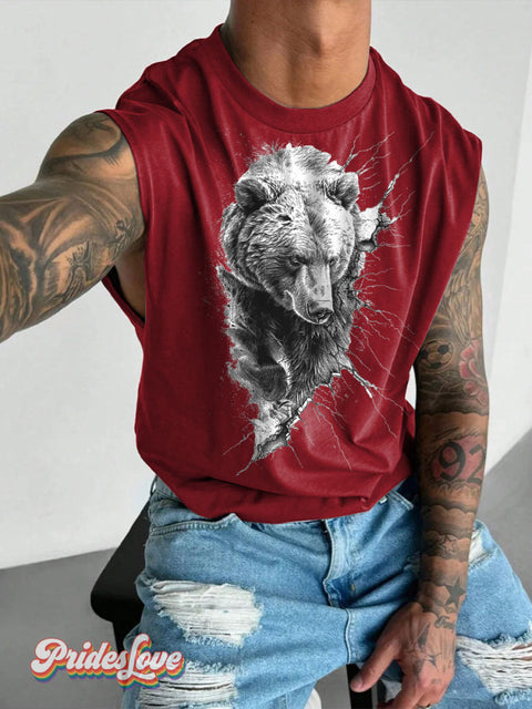 Men’s Bear Pride Wide Shoulder Vest Red / S