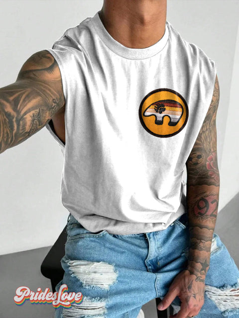 Men’s Bear Pride Wide Shoulder Vest White / S