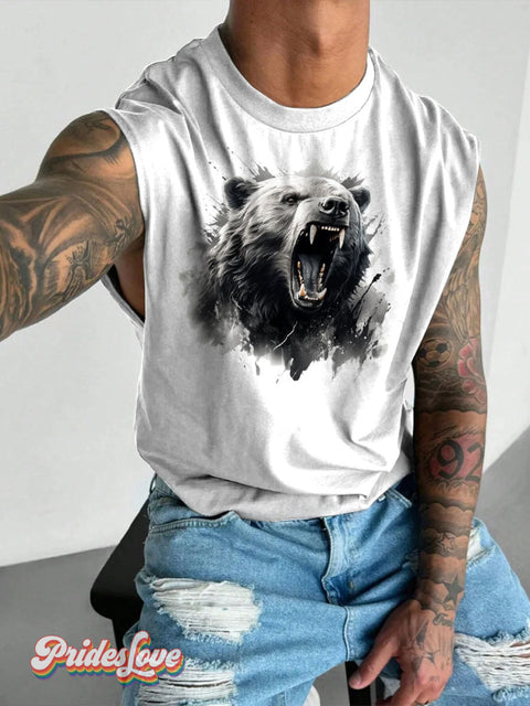 Men’s Bear Pride Wide Shoulder Vest White / S
