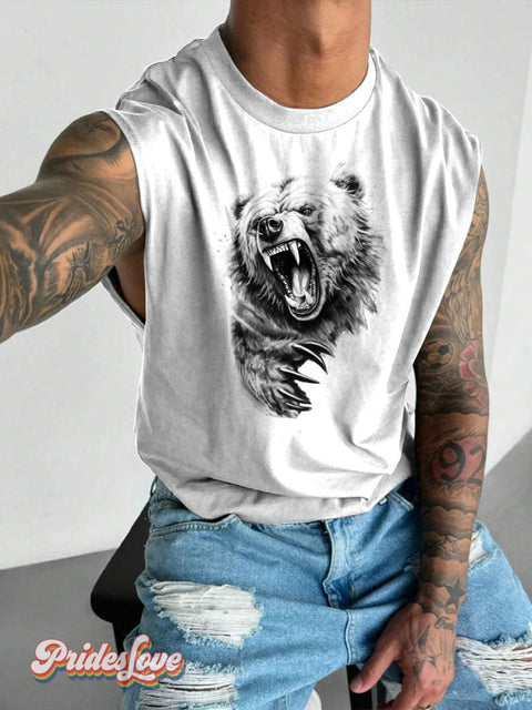 Men’s Bear Pride Wide Shoulder Vest White / S