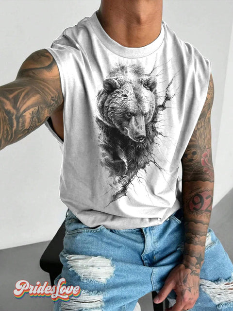 Men’s Bear Pride Wide Shoulder Vest White / S