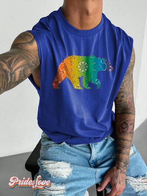 Men’s Bear Tribe Pride Wide Shoulder Vest Blue / S