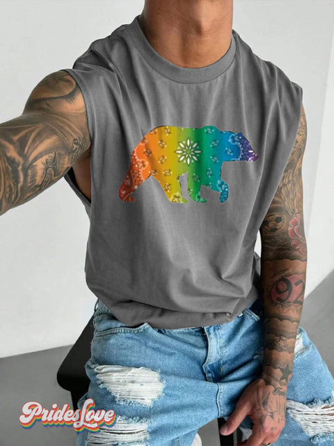 Men’s Bear Tribe Pride Wide Shoulder Vest Grey / S