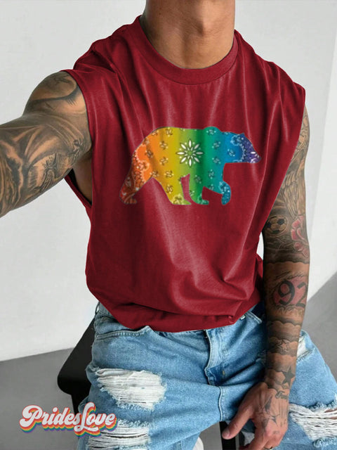 Men’s Bear Tribe Pride Wide Shoulder Vest Red / S
