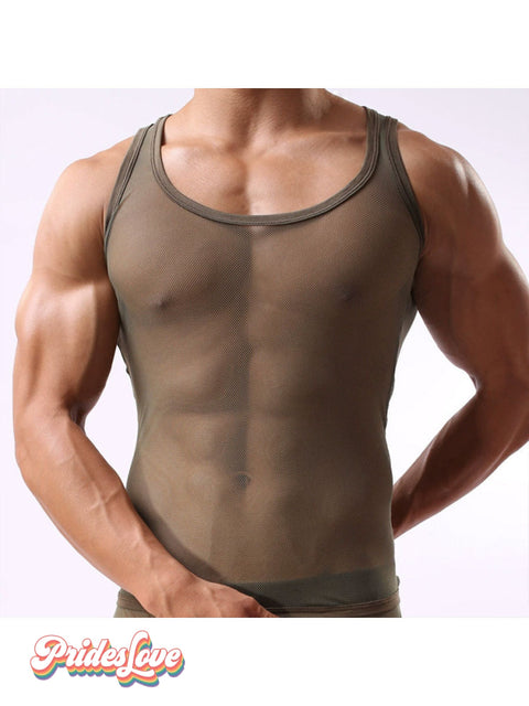 Men’s Breathable Cutout Vest Army green / M
