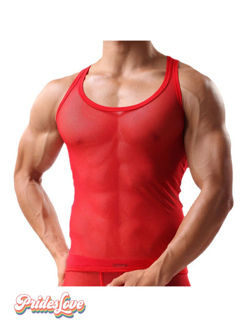 Men’s Breathable Cutout Vest red / M