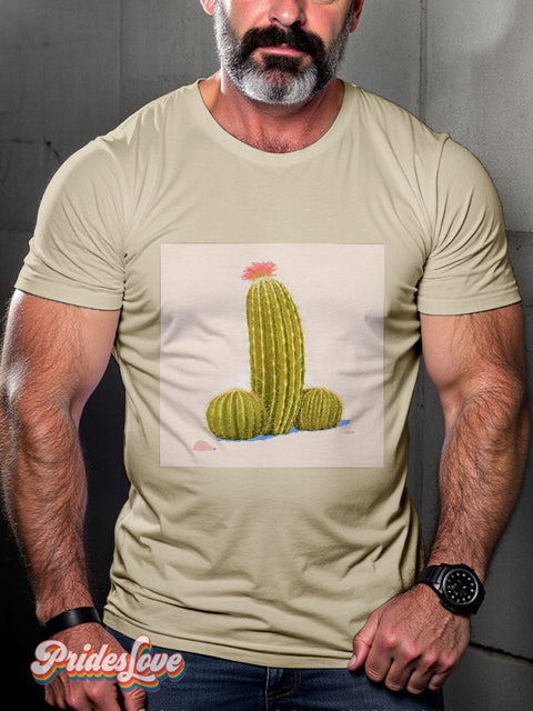 Men’s Cactus Pride Casual Print T-Shirt
