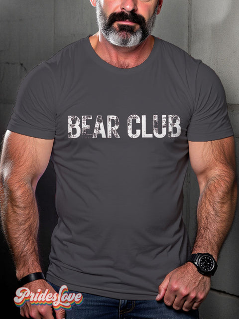 Men’s Gay Bear Club Casual Print T-Shirt Grey / S