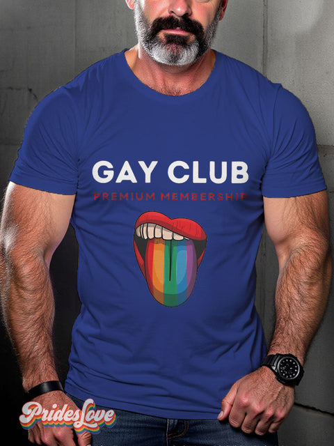 Men’s Gay Club Premium Membership Casual Print T-Shirt Blue / S