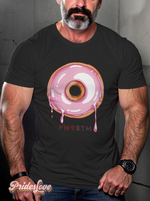 Men’s Gay Doughnut Casual Print T-Shirt Black / S