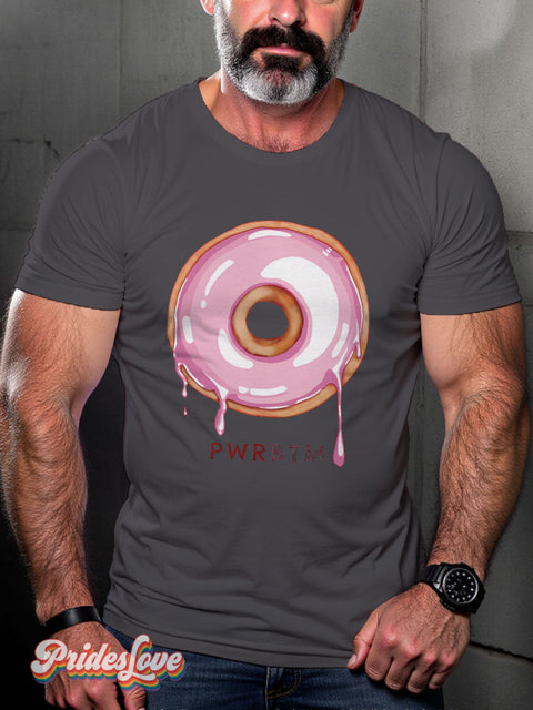 Men’s Gay Doughnut Casual Print T-Shirt Grey / S