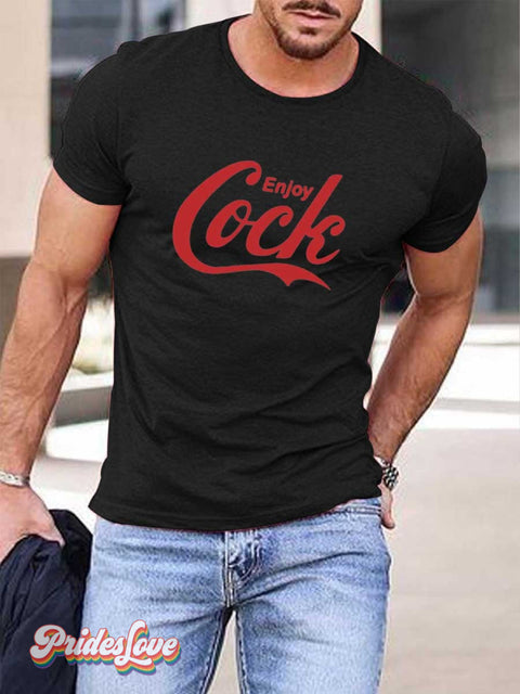Men’s Gay Enjoy Cock T-Shirt Black / S