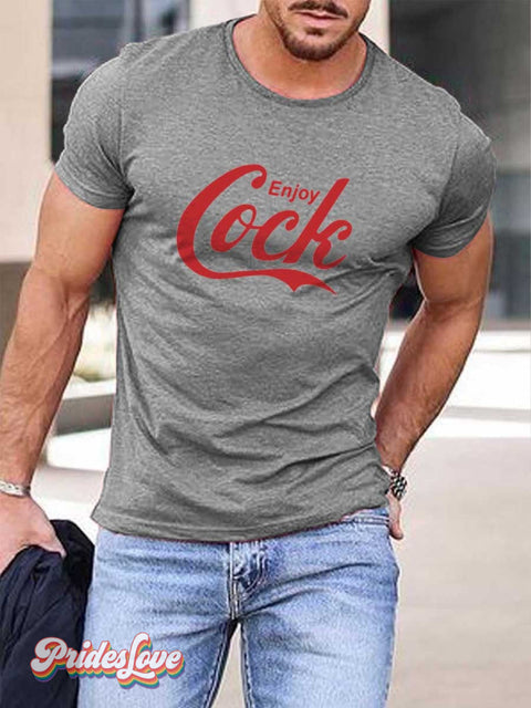 Men’s Gay Enjoy Cock T-Shirt Grey / S