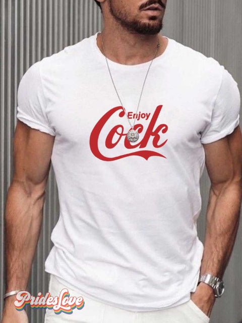 Men’s Gay Enjoy Cock T-Shirt White / S