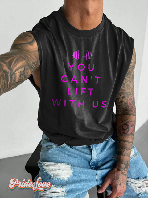 Men’s Gay Gym Bros LGBT Gay Pride Art Wide Shoulder Vest Black / S
