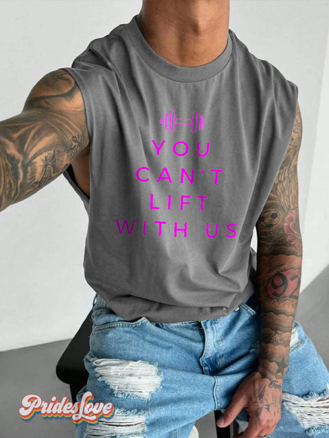 Men’s Gay Gym Bros LGBT Gay Pride Art Wide Shoulder Vest Grey / S