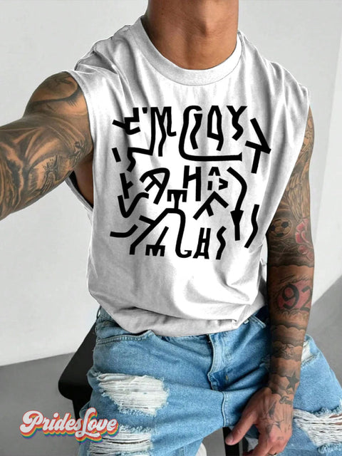 Men’s Gay Hidden Message I’m Wide Shoulder Vest White / S