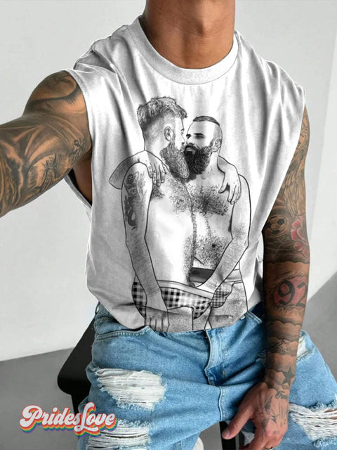 Men’s Gay Hug Wide Shoulder Vest White / S