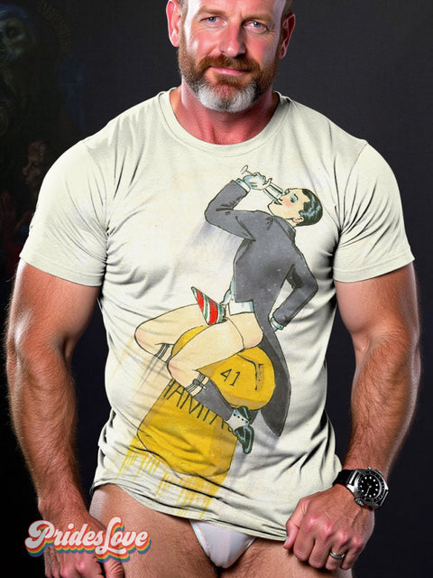 Men’s Gay Pop The Cork Art Casual Print T-Shirt