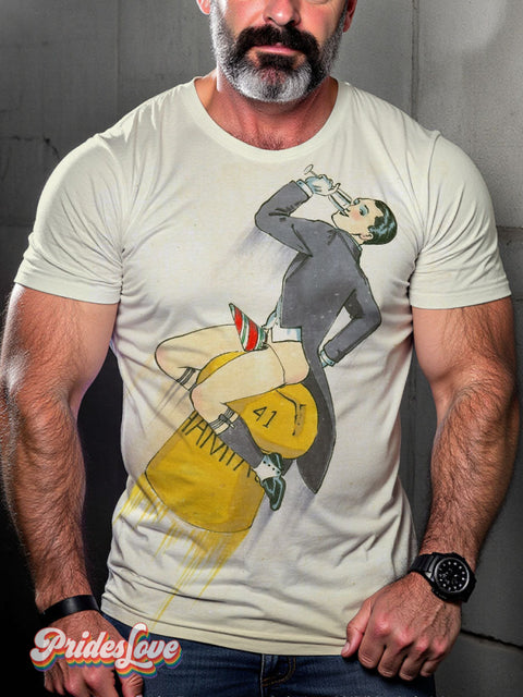 Men’s Gay Pop The Cork Art Casual Print T-Shirt Multicolor / S
