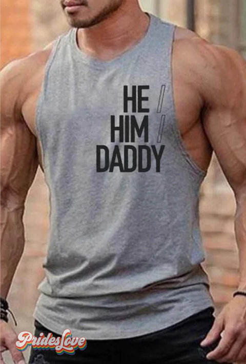 Men’s Gay Retro Simple Slogan LGBT Printed Vest Multicolor / S