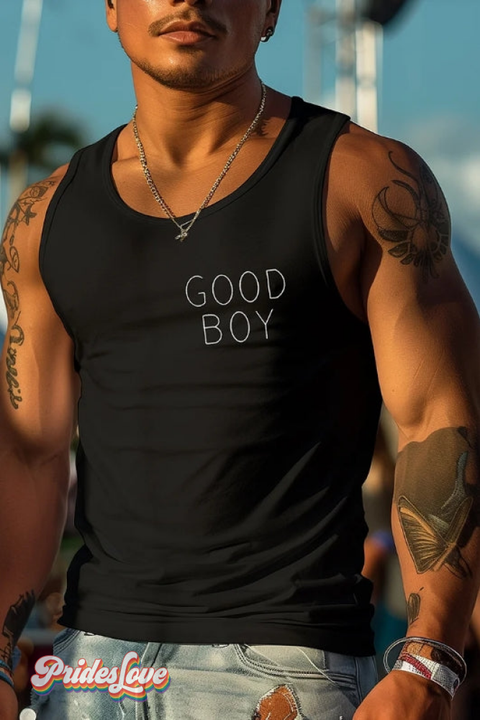 Men’s Gay Retro Simple Slogan LGBT Printed Vest Multicolor / S