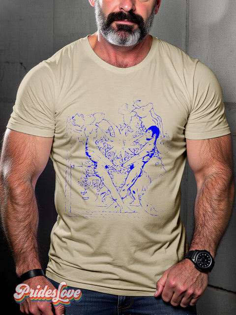Men’s Gay Star Gays The Zodiac Pride Casual Print T-Shirt Sand / S