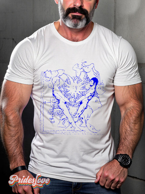 Men’s Gay Star Gays The Zodiac Pride Casual Print T-Shirt White / S