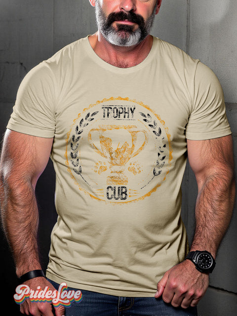 Men’s Gay Trophy Cub Bear Pride Casual Print T-Shirt Sand / S