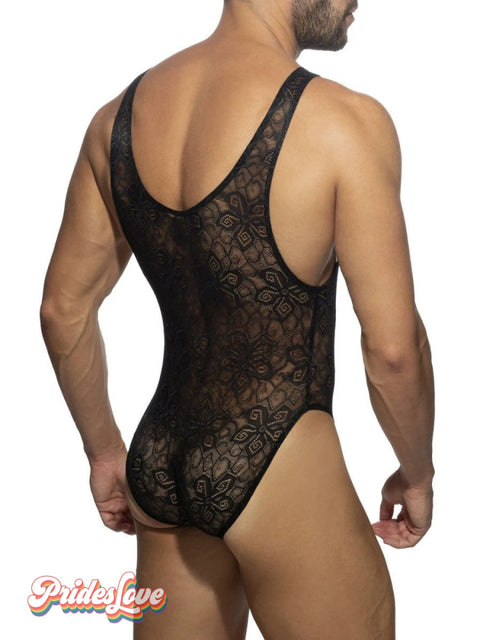 Men’s Lace Underwear Triangle One Piece Black / M