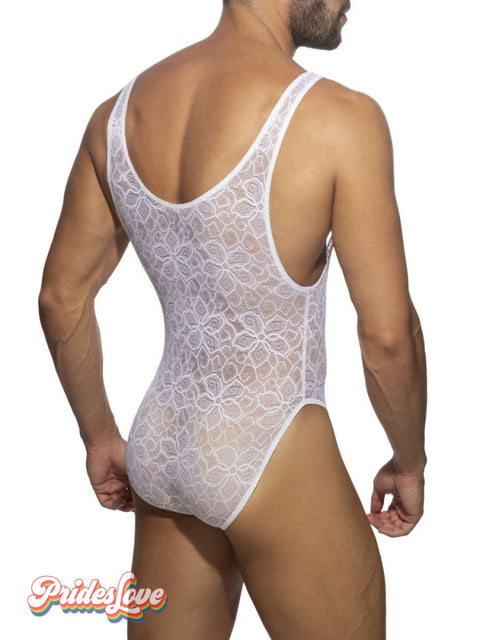 Men’s Lace Underwear Triangle One Piece White / M