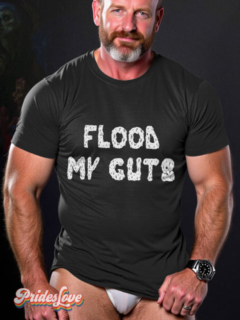 Men’s Lgbt Flood My Guts Pride Casual Print T-Shirt Black / S