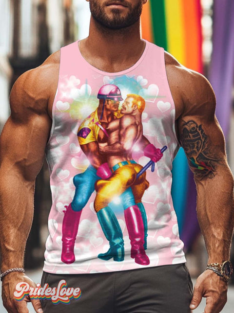 Men’s Lgbt Gay Art Print Tank Top Multicolor / S