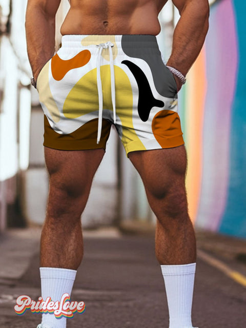 Men’s Lgbt Gay Bear Fluid Pride Art Print Beach Shorts