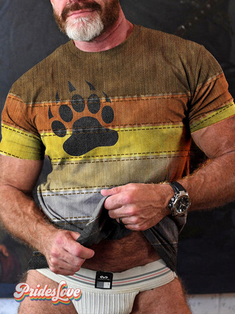 Men’s LGBT Gay Bear Pride Casual T-Shirt Colorful / S
